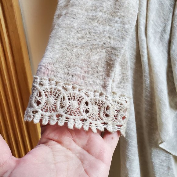 Elena Baldi Italian Beige Open Cardigan Size Medium - Picture 5 of 16